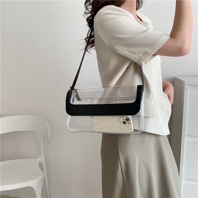 Túi Đeo Chéo Bằng PVC Chất Lượng Cao Màu Trơn Thời Trang Cho Nữ