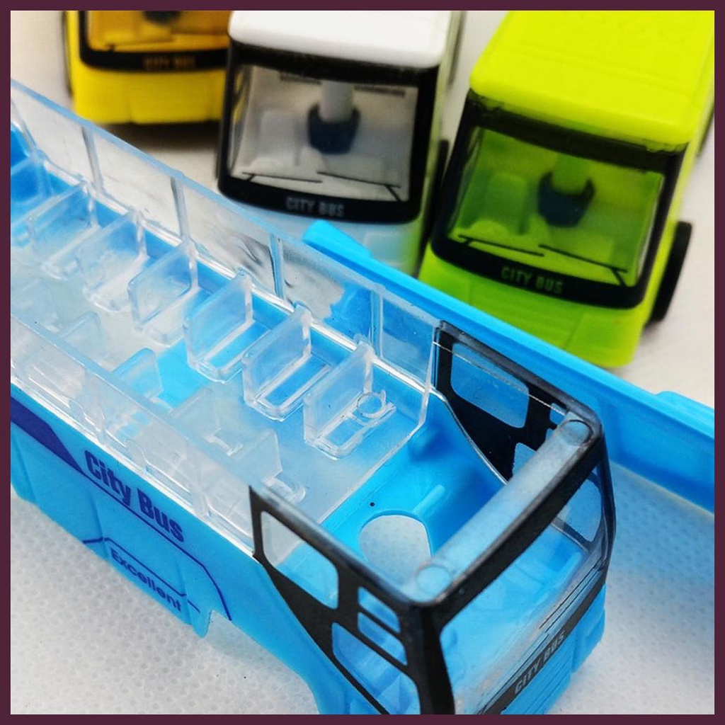 Xe Buýt Đồ Chơi Mini Họa Tiết Hoạt Hình Không Cần Pin Cho Trẻ Em 1-3 Tuổi