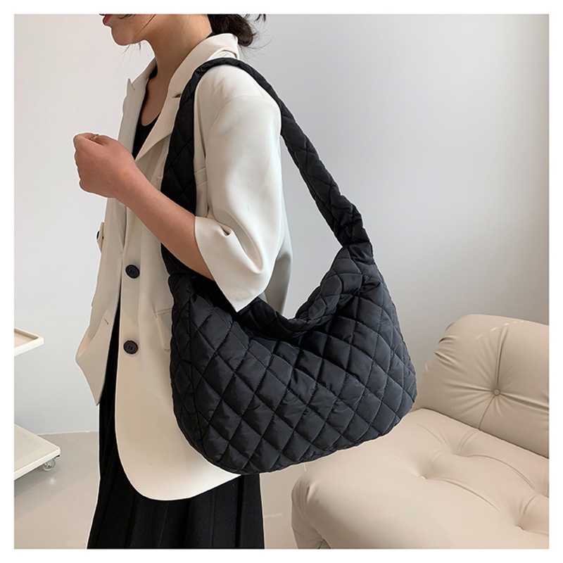 Túi xách đeo chéo FAWORK họa tiết hình thoi phối dây kéo phong cách Hàn Quốc thời trang dành cho nữ