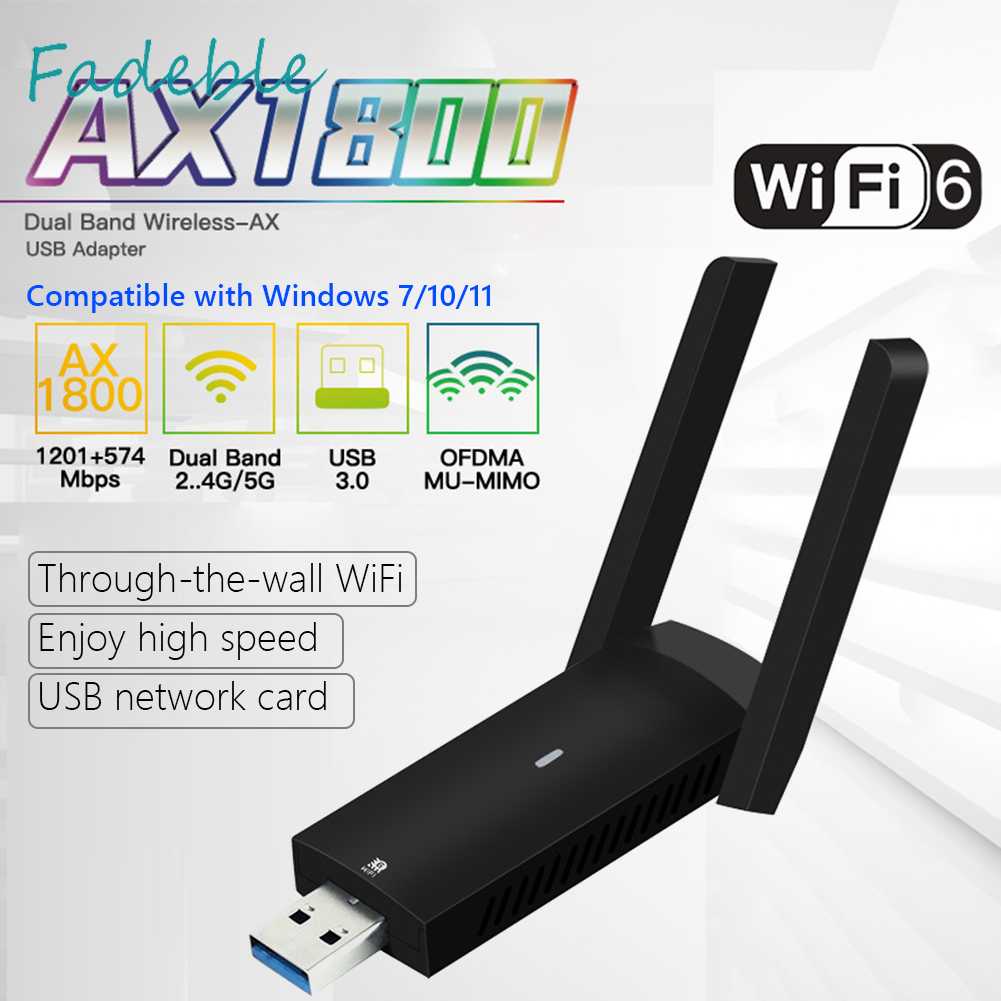 Thẻ Mạng WiFi 6 Cổng Usb 3.0 FU-AX1800 1800Mbps 2.4G / 5G Cho Máy Tính