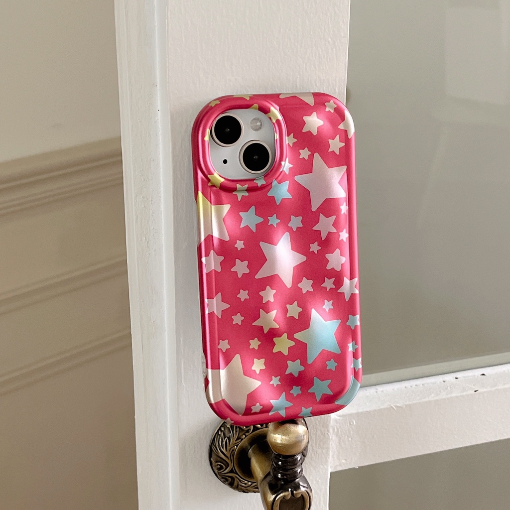 Ốp Điện Thoại TPU Chống Sốc Họa Tiết Sao Băng Màu Đỏ Cho iPhone 14 13 12 11 Pro Max