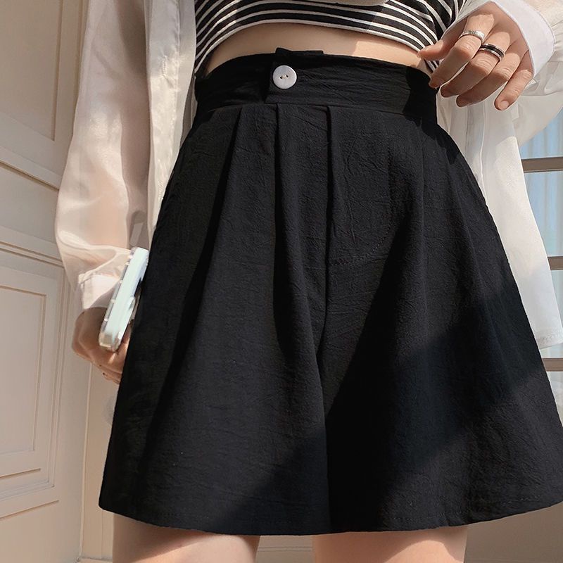 [F &amp; X] Quần Short Cotton Lanh Ống Rộng Size Lớn Phong Cách Thể Thao Thường Ngày Mùa Hè Đi Biển Cho Nữ Niche