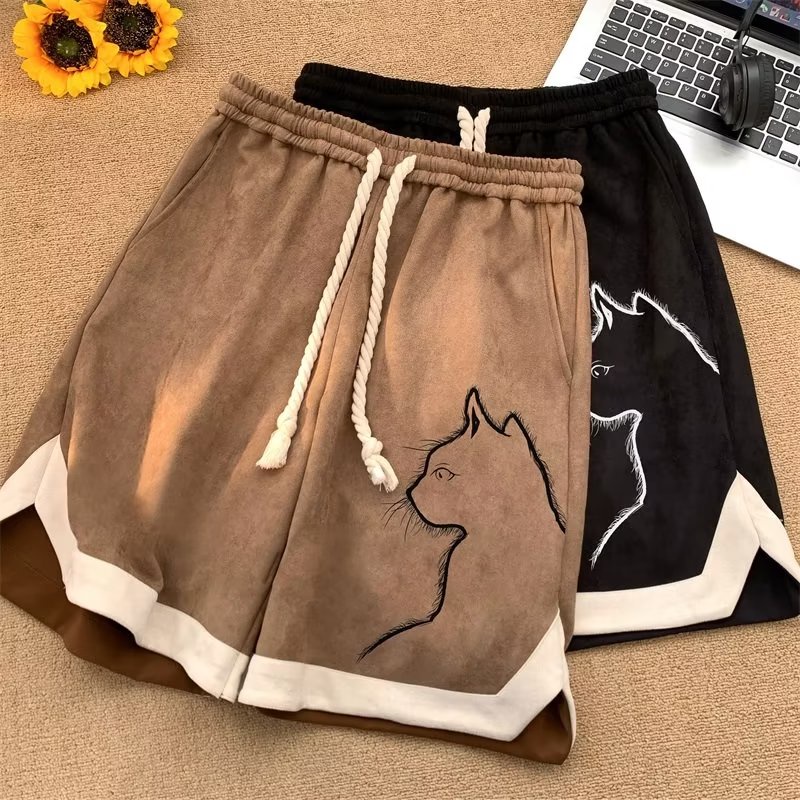 Quần Short Thể Thao Da Lộn Phối Màu Tương Phản Thời Trang Mùa Hè Cao Cấp Phong Cách Mới Cho Nam