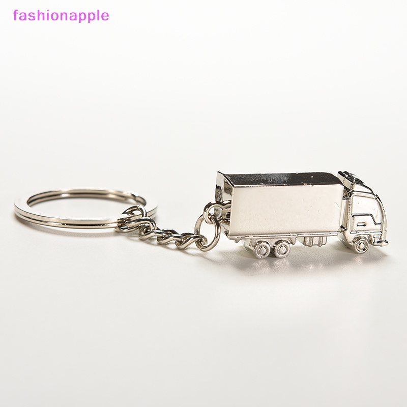 Móc Khóa Kim Loại Mini Hình Xe Tải 3D Dễ Thương