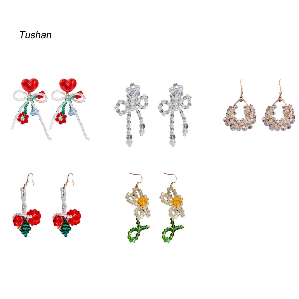 1 Đôi Bông Tai Hình Hoa Nhỏ Đính Ngọc Trai Nhân Tạo Thời Trang