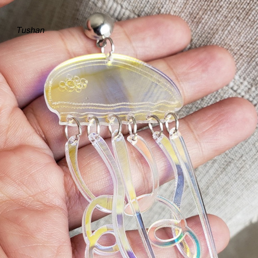 1 Đôi Bông Tai Hình Sứa Hoạt Hình Bằng Acrylic Cho Nữ