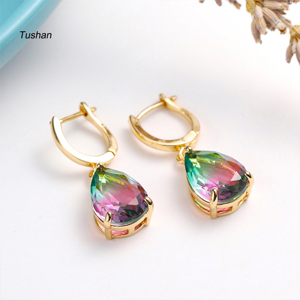 Bông Tai Hình Giọt Nước Đính Đá Thời Trang Dành Cho Nữ