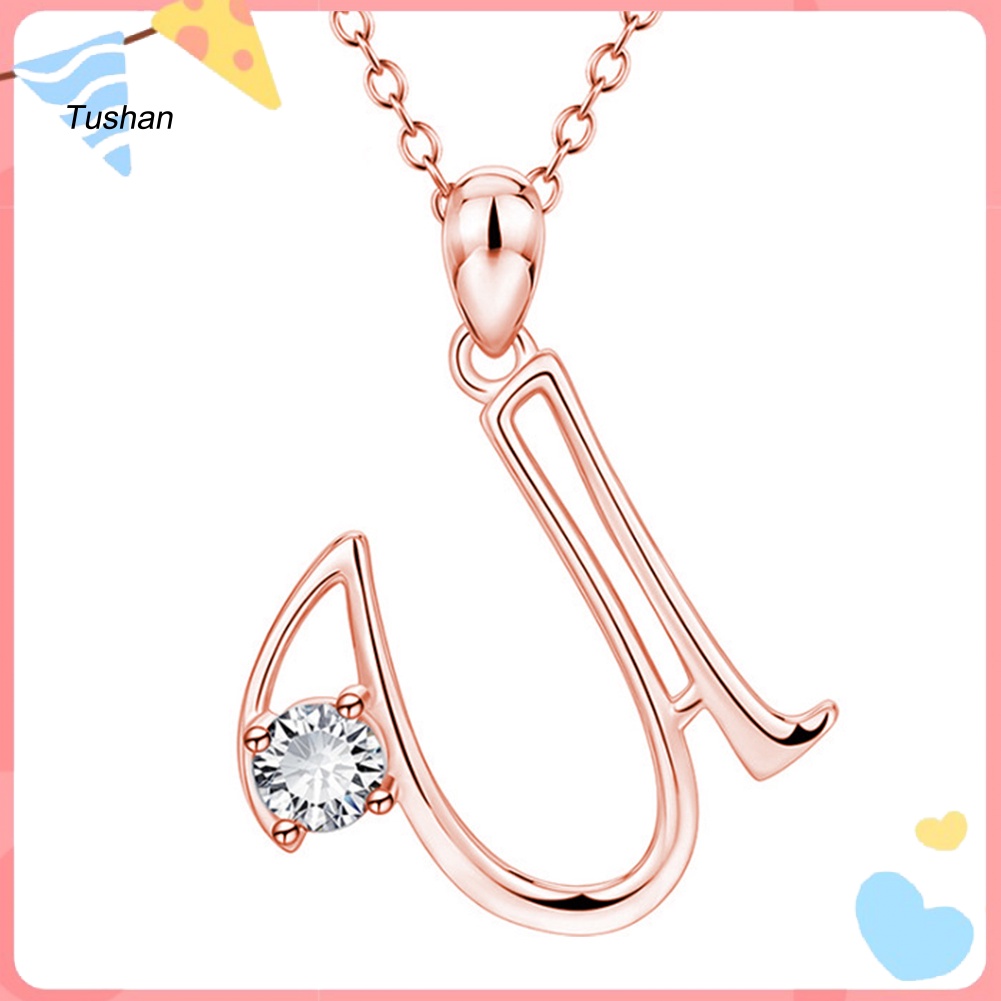 Vòng cổ Mặt Chữ Cái Đính Đá Zircon Thời Trang Cho Nữ