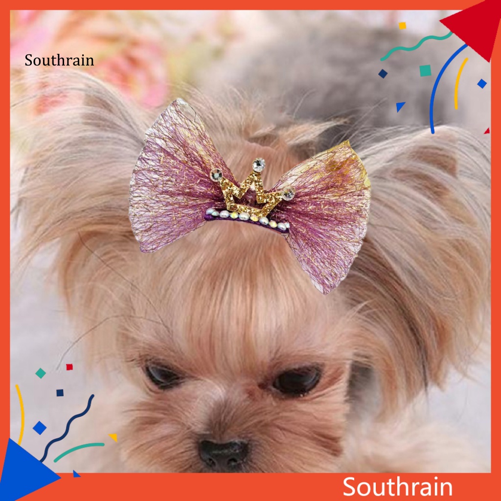 Kẹp Tóc Hình Vương Miện Có Đèn Led Cho Thú Cưng