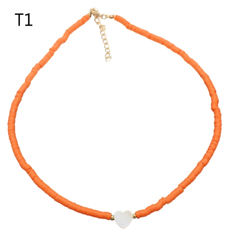 Vòng Cổ Choker Hạt Đất Sét Mềm Hình Trái Tim Phong Cách Boho Dành Cho Nữ
