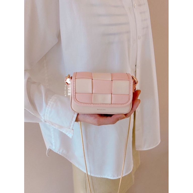 túi tote đeo chéo Túi Đeo Chéo Mini Dáng Vuông Màu Hồng Thời Trang Cá Tính Cho Nữ