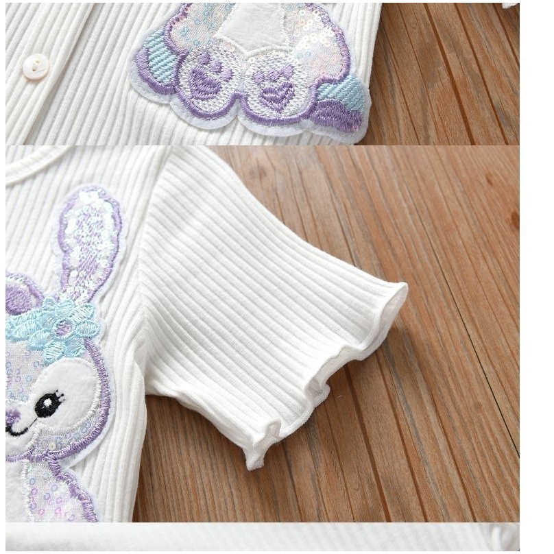 Áo Thun Tay Ngắn Chất Liệu Cotton Thoáng Khí Họa Tiết Hoạt Hình Thời Trang Mùa Hè Cho Nữ 6GMI