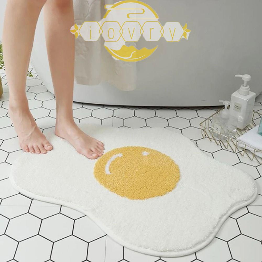 Thảm Lót Sàn Mềm Mại Họa Tiết Ngà Voi Vui Nhộn Sáng Tạo|Thảm Chùi Chân Giả Lông Cừu Chống Trượt Hình Quả Trứng Trang Trí Phòng Khách