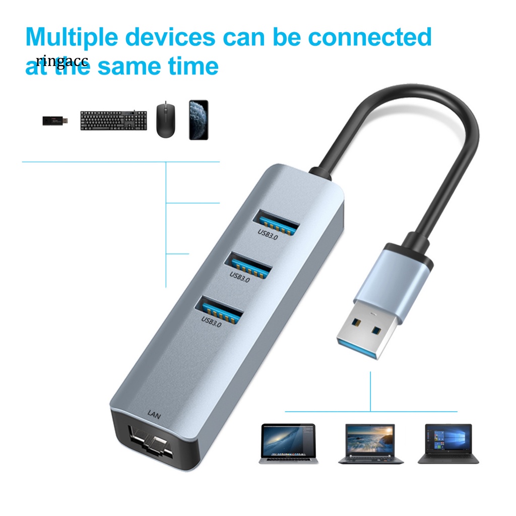 Bộ Chia 3 CổNg USB 3.0 Sang Rj45 Lan Card Gigabit Ethernet Cho Macbook Mac Laptop