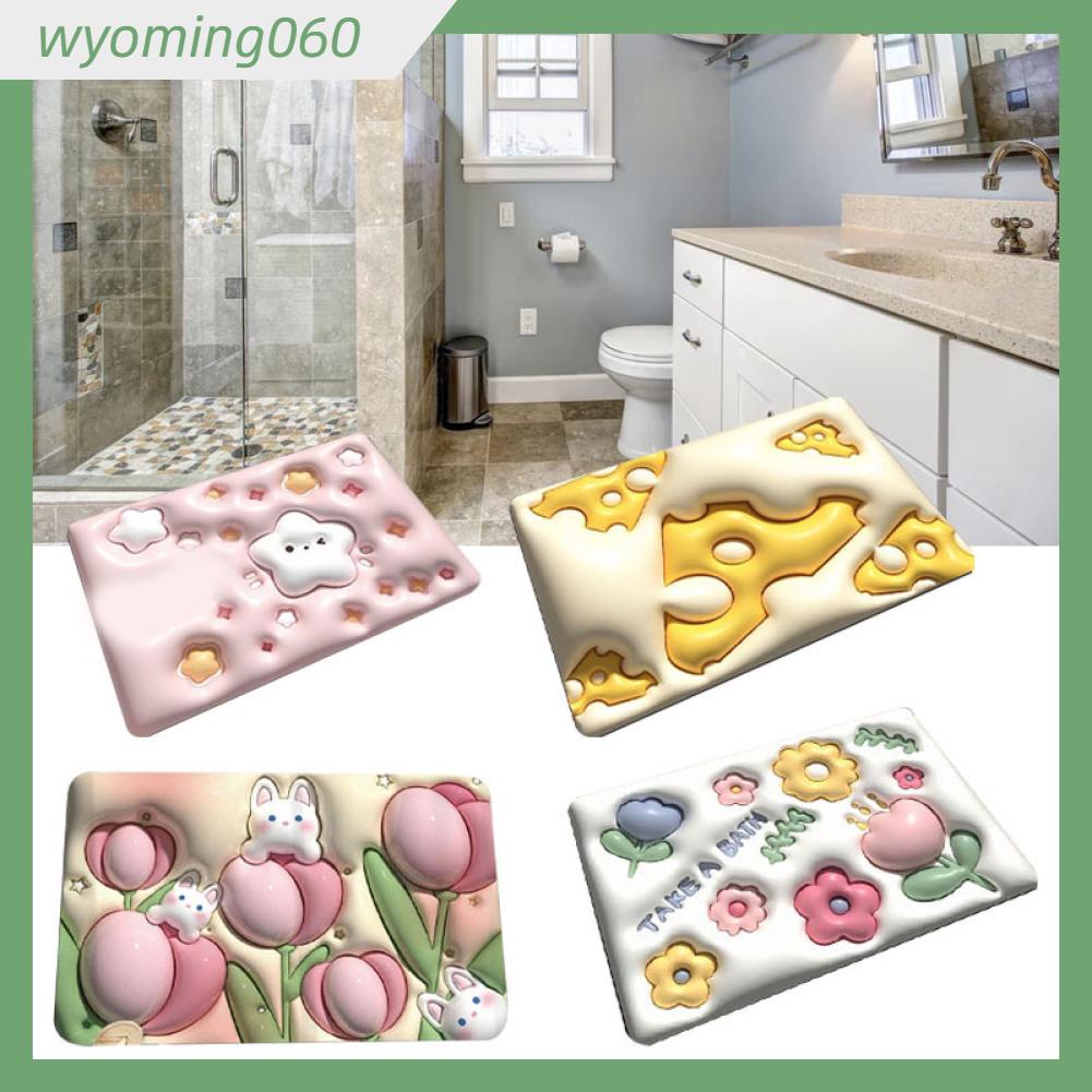 Wyoming060 Diatomaceous Earth Floor Mat 3D Visual Thấm nước Nhanh chóng khô Sàn cho Phòng tắm