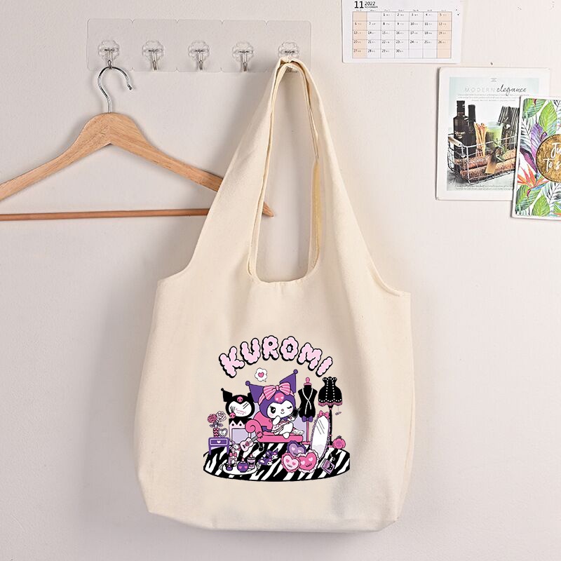 Túi Xách Đeo Vai Cỡ Lớn In Họa Tiết Hoạt Hình Sanrio Kuromi HelloKitty Pochacco Dễ Thương Thời Trang Cho Nữ