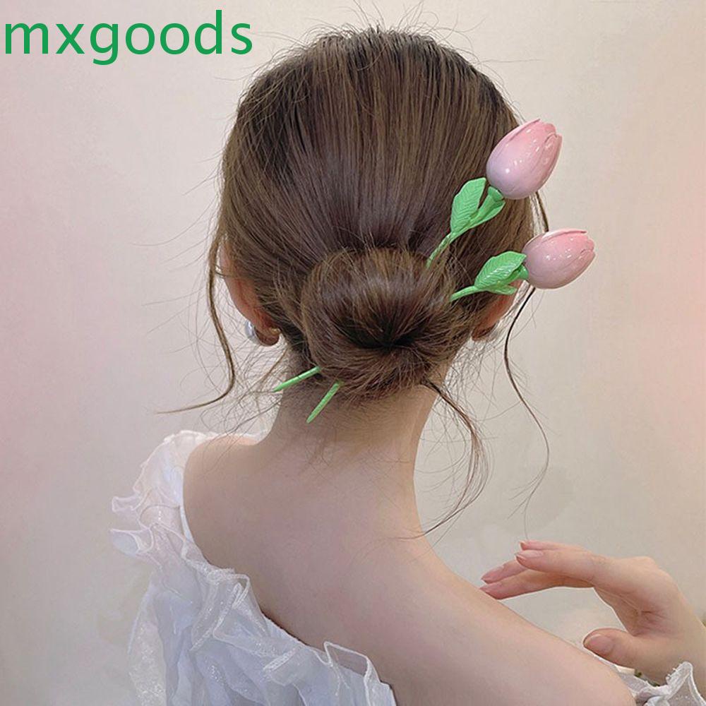 Kẹp Tóc Hoa Tulip / Cá Mập Hình Học Ngọt Ngào Sáng Tạo Cho Nữ MXGOODS