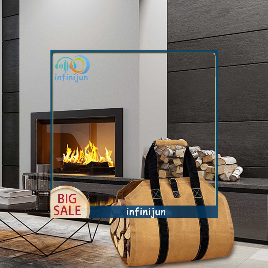 Túi Canvas Đựng Củi Gỗ Chống Rách Có Thể Gấp Gọn Tiện Lợi
