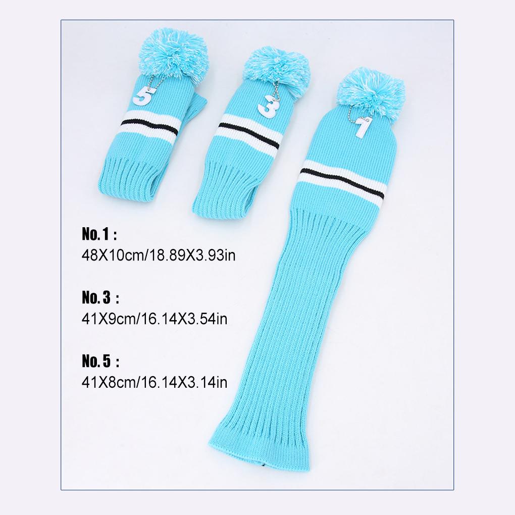 Set 3 Vỏ Bọc Đầu Gậy Đánh Golf Dệt Kim Có Thể Tái Sử Dụng