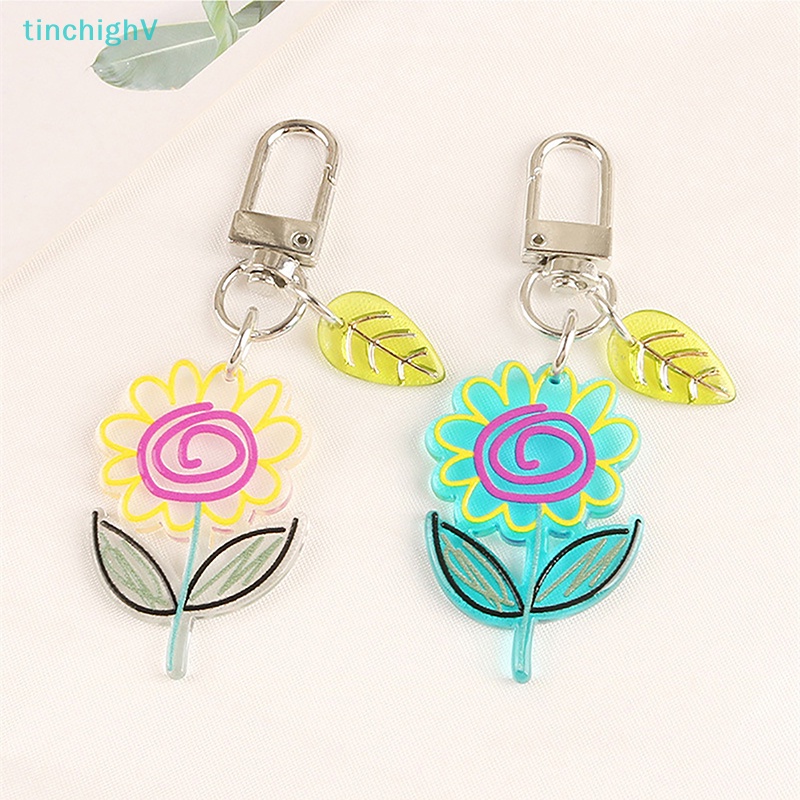 [TinchighV] Móc Khóa Ba Lô / Balo Bằng Acrylic Trong Suốt Mặt Hoa Hướng Dương Đáng Yêu [Mới