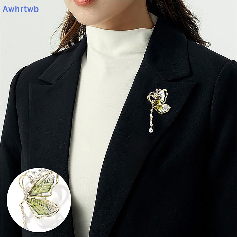 Trâm Cài Áo Hình Bướm Đính Đá Tua Rua Dễ Phối Đồ Thời Trang Mới