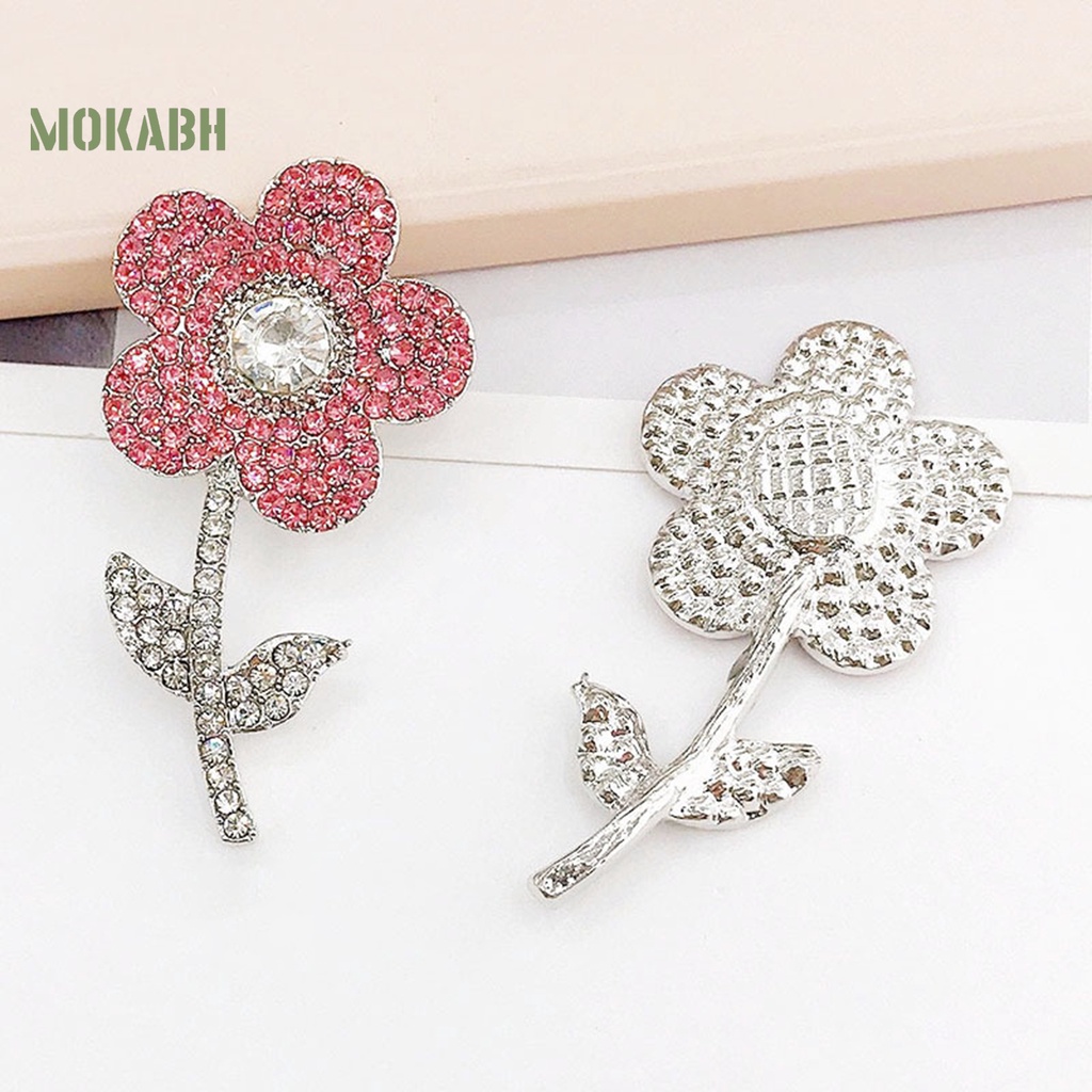 1 Đôi Bông Tai Hình Hoa Hồng Đính Đá Thời Trang Dành Cho Nữ