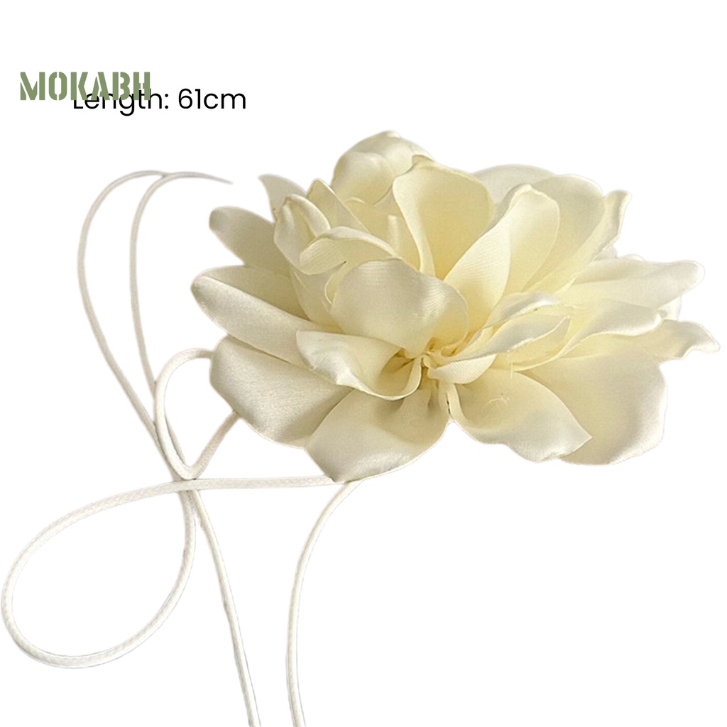 Vòng Cổ Choker Màu Trơn Họa Tiết Hoa Thanh Lịch Có Thể Điều Chỉnh Cho Nữ