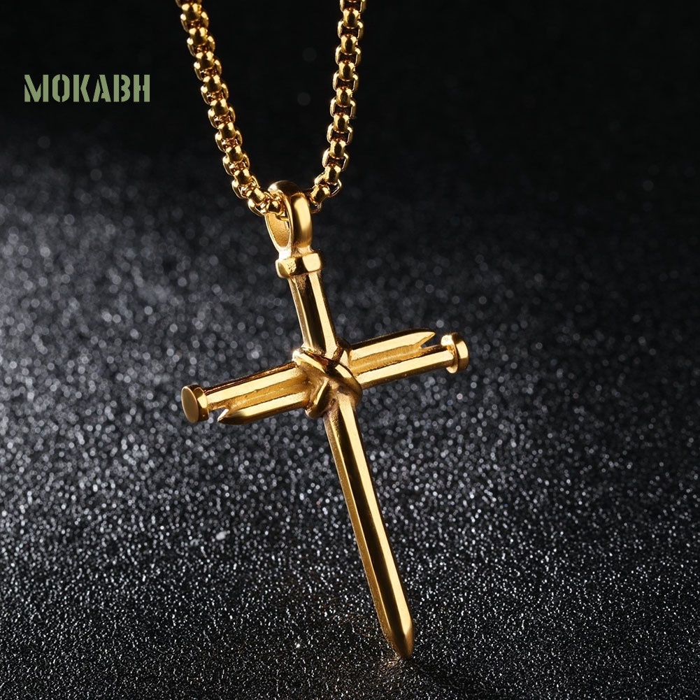 Vòng cổ Thép Titan Mặt Thánh Giá Thời Trang Cho Nam Nữ