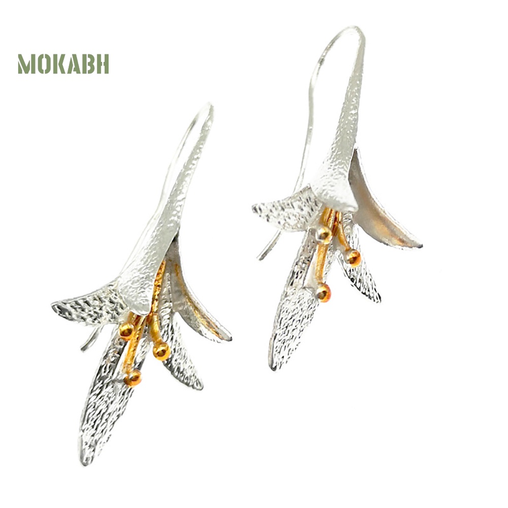 Bông Tai Hình Hoa Lily Kiểu Vintage Thời Trang Dự Tiệc Cho Bạn Gái