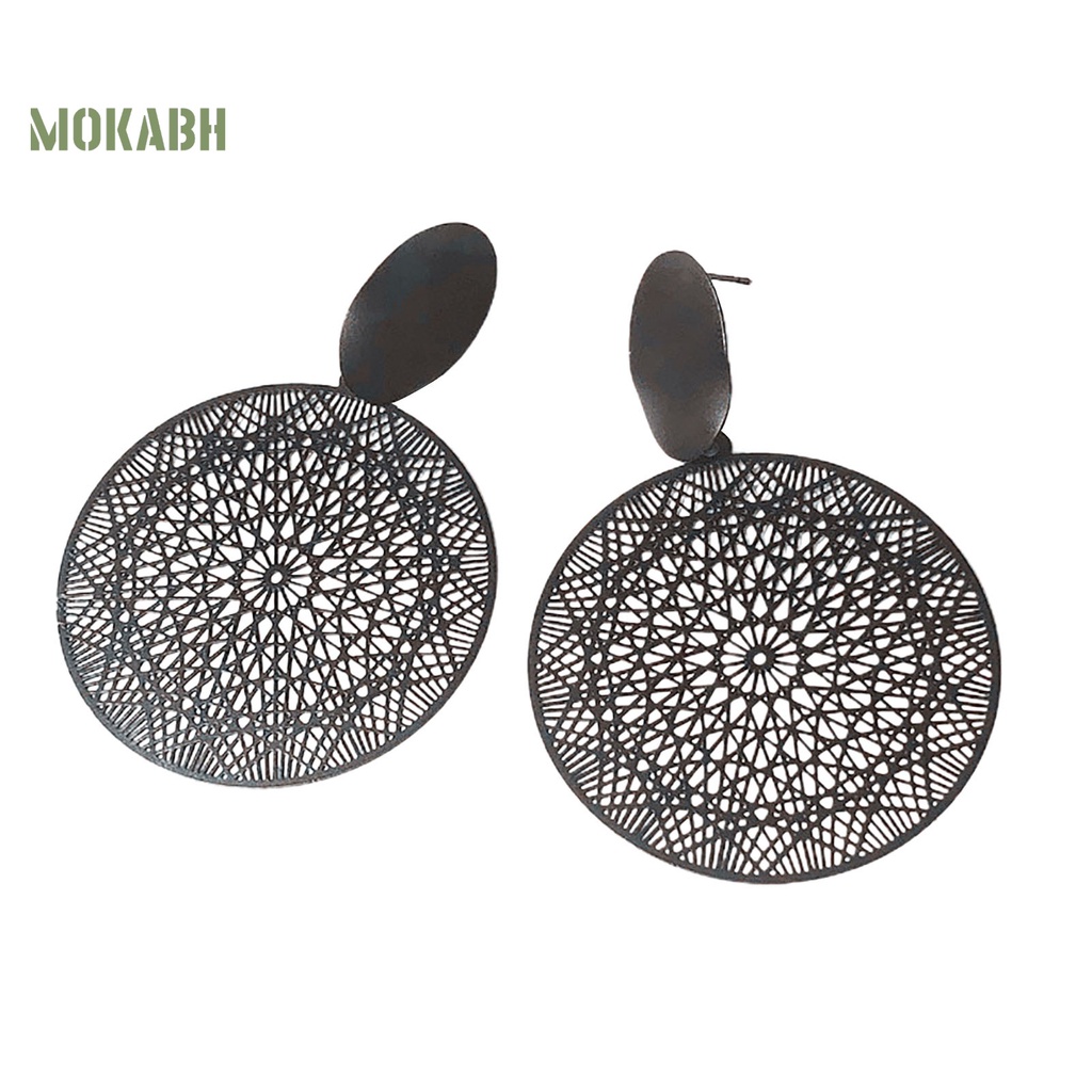 1 Đôi Bông Tai Hợp Kim Hình Tròn Rỗng Thời Trang Dành Cho Nữ