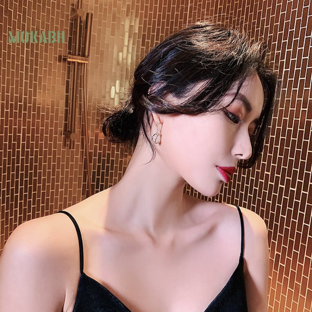 1 Đôi Bông Tai Hoa Tulip Đính Đá Lấp Lánh Cao Cấp Không Gây Dị Ứng Sang Trọng Dành Cho Nữ