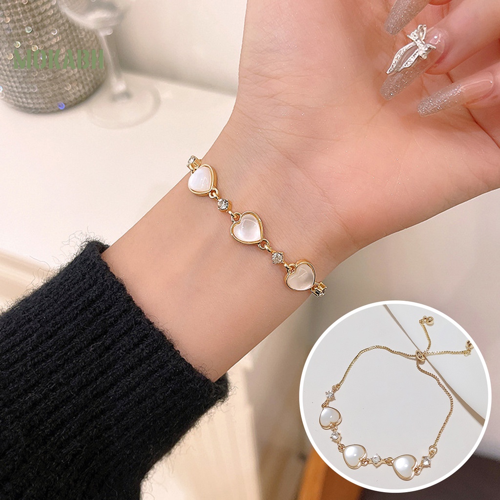 Vòng Đeo Tay Đính Đá Mắt Mèo Lấp Lánh Thời Trang Cho Nữ