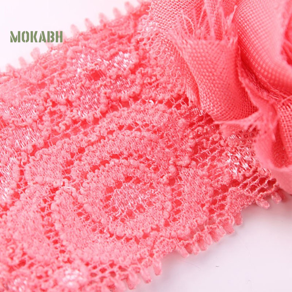 Băng Đô Ren Hoa Hồng Đính Hạt Xinh Xắn Cho Bé Sơ Sinh