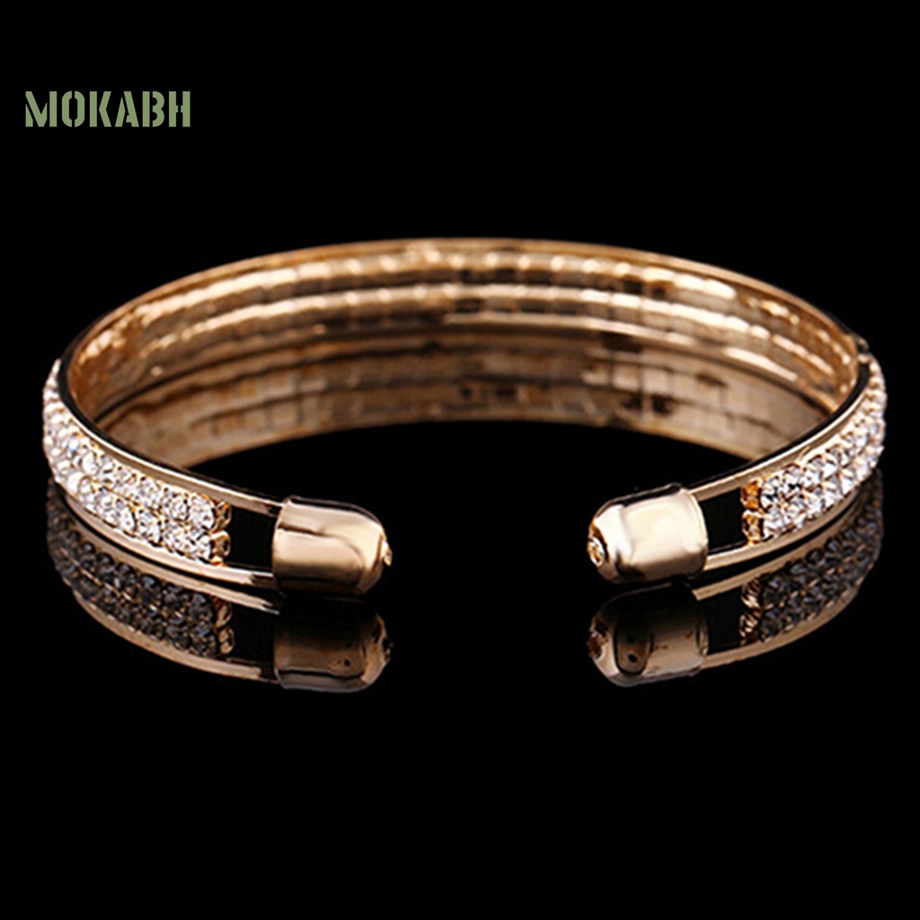 Vòng Đeo Tay Mạ Bạc Đính Đá Lấp Lánh Thời Trang Cho Nữ