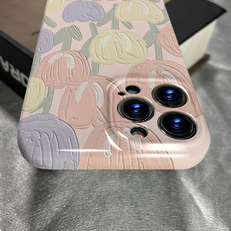 Ốp Điện Thoại Họa Tiết Tranh Sơn Dầu Hình Hoa Cho Iphone 13 Xsmax 11 xr 12 14 52HY