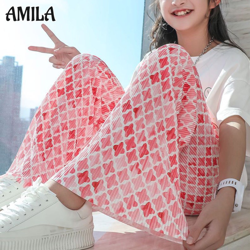 Quần Dài Ống Rộng Bằng Lụa Thời Trang Dành Cho Bé Gái