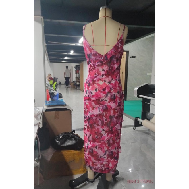 Đầm Dài Hai Dây In Hoa Thời Trang Mùa Hè Cho Nữ