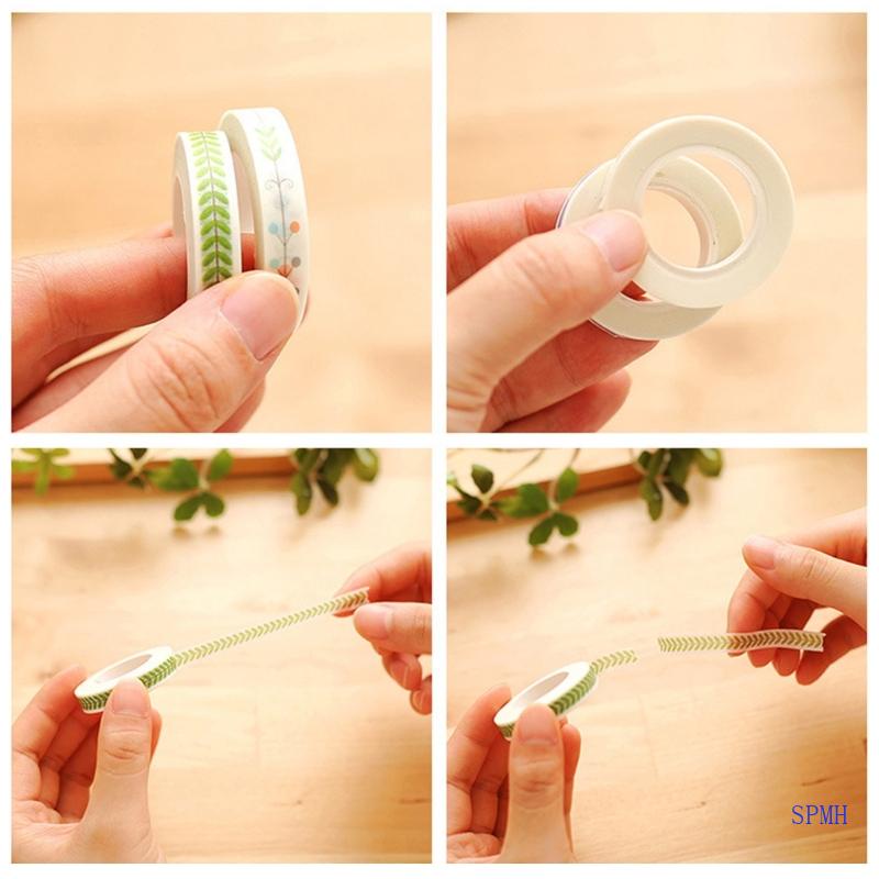 Bộ 2 Cuộn Băng Dính Washi Với Họa Tiết Hoa Dùng Trang Trí Scrapbook