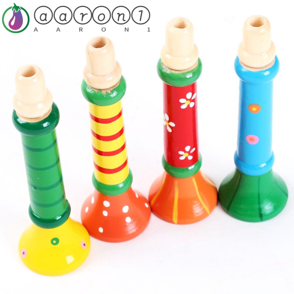 Aaron1 Đồ Chơi Sừng Nhỏ Bằng Gỗ Gọn Nhẹ An Toàn Cho Bé Học Hỏi Màu Sắc Ngẫu Nhiên