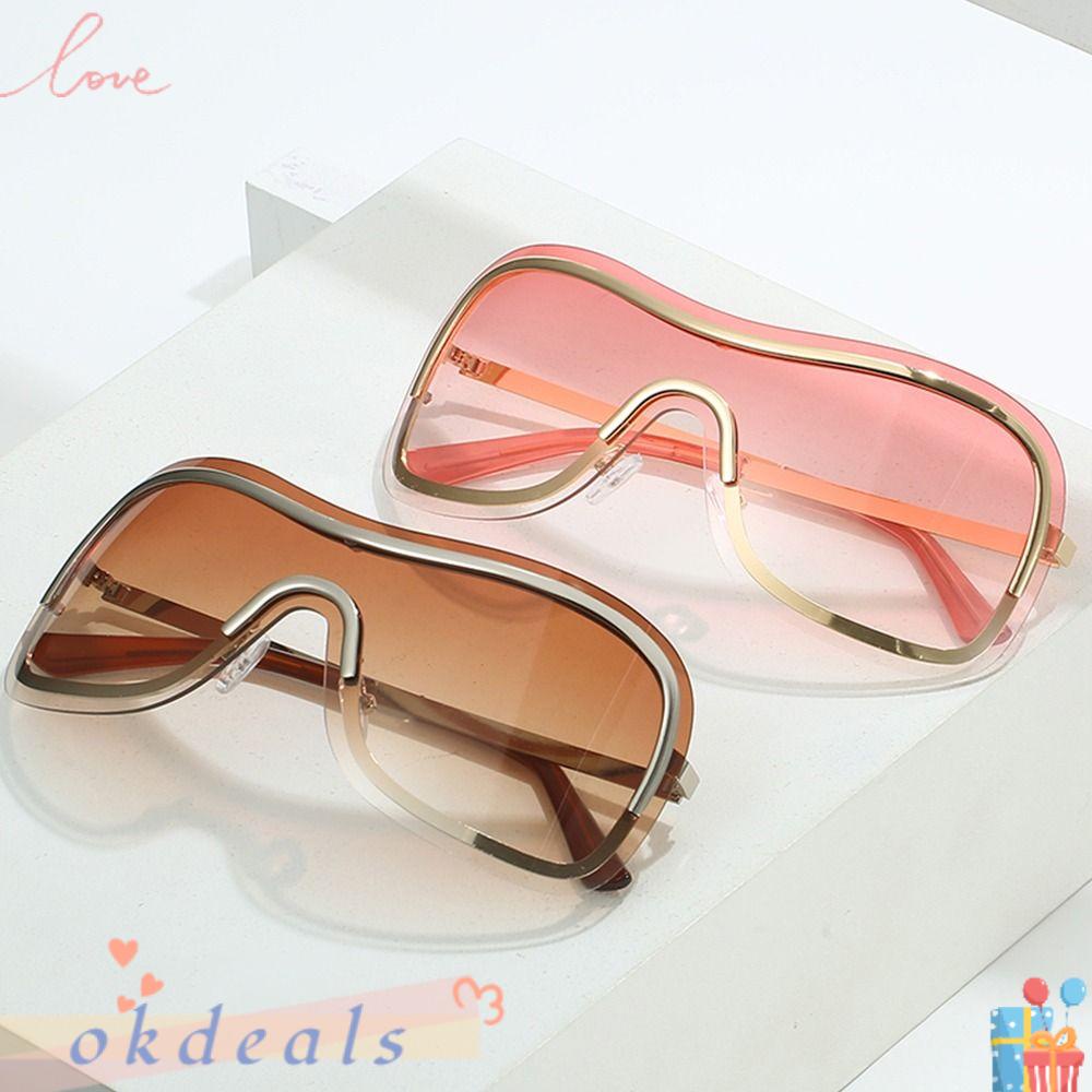 OKDEALS Kính Râm Nữ Oversize Không Gọng Thời Trang Y2k