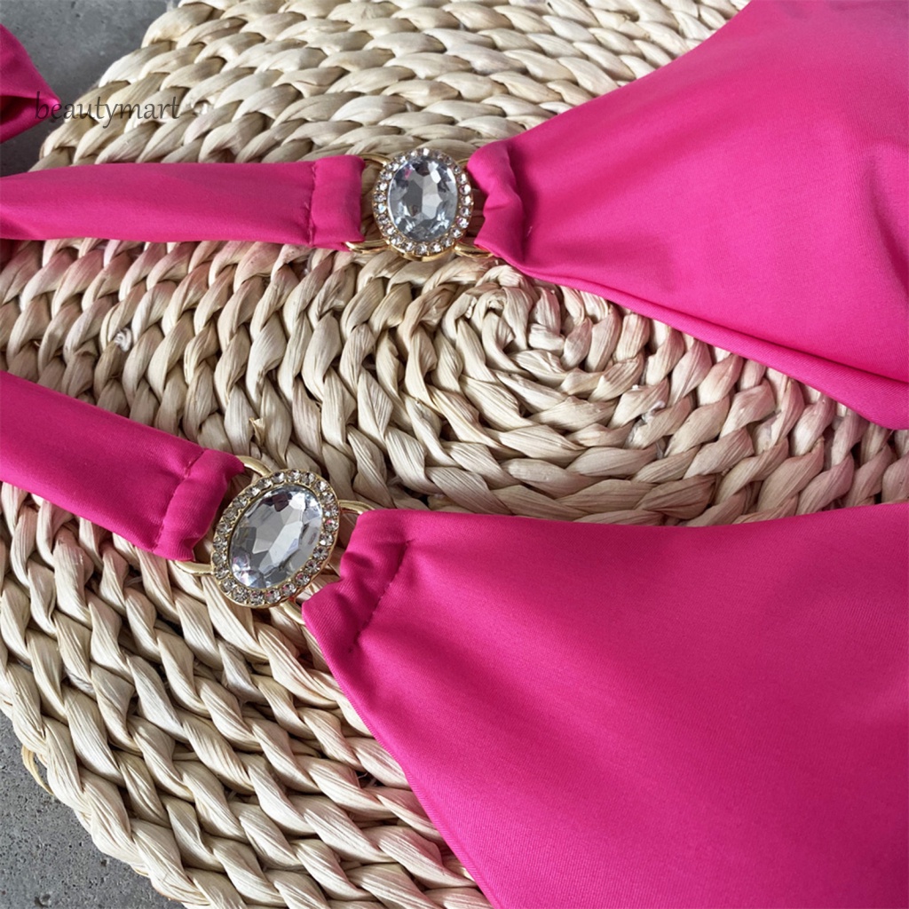 Bộ Đồ Bơi Hai Dây Bằng Nylon Màu Trơn Gợi Cảm Cho Nữ