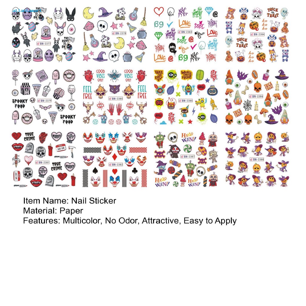 Túi Đựng Đồ Dùng Cao Cấp Tiện Dụng| Miếng Dán Trang Trí Móng Tay Nhiều Màu Sắc Không Phai Màu Họa Tiết Kinh Dị