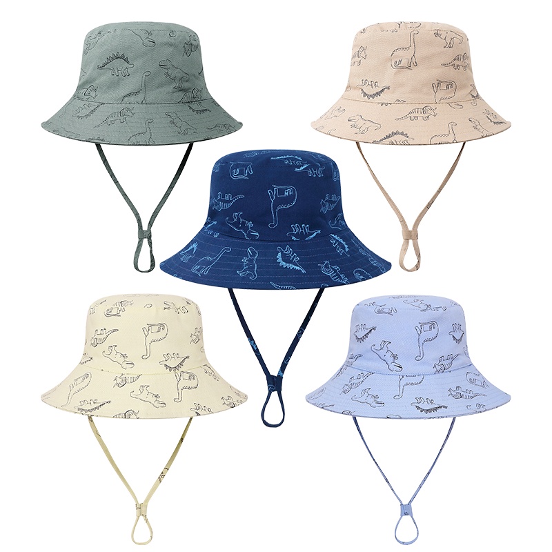 Nón Tai Bèo Mỏng Họa Tiết Khủng Long Đáng Yêu Thời Trang Mùa Hè Dành Cho Trẻ