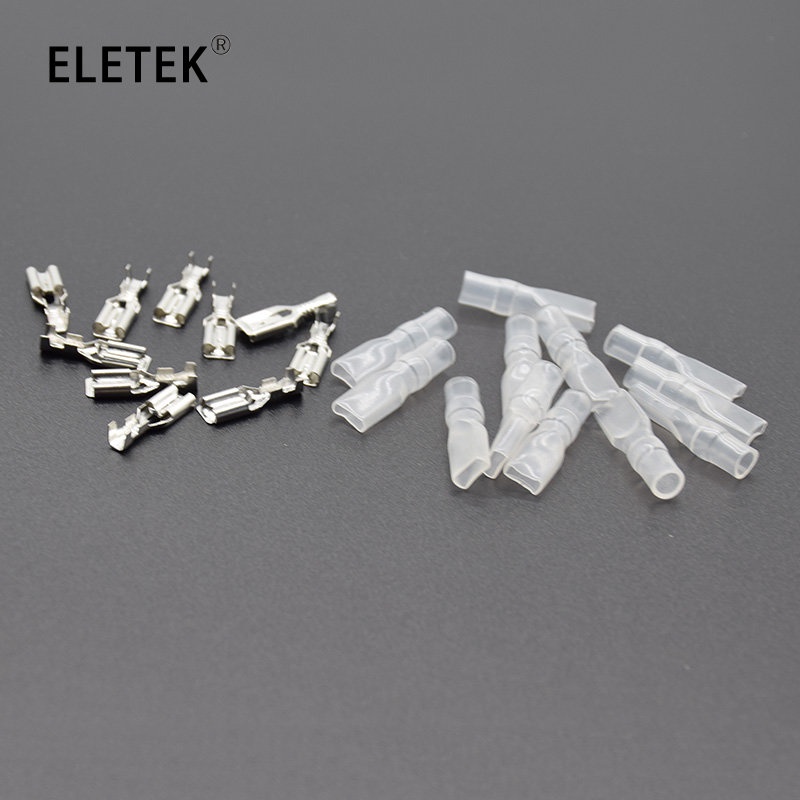 Set 50 Đầu Nối Dây 2.8MM / 4.8MM / 6.3mm 2.8 / 4.8 / 6.3 Female Kèm Vỏ Bọc Cách Điện 22-16AWG