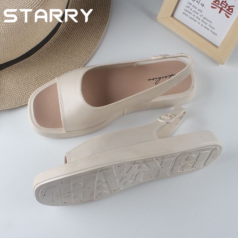 STARRY sandal nữ dép quai hậu nữ dép nữ đế cao dép bánh mì 2023NEW 060515