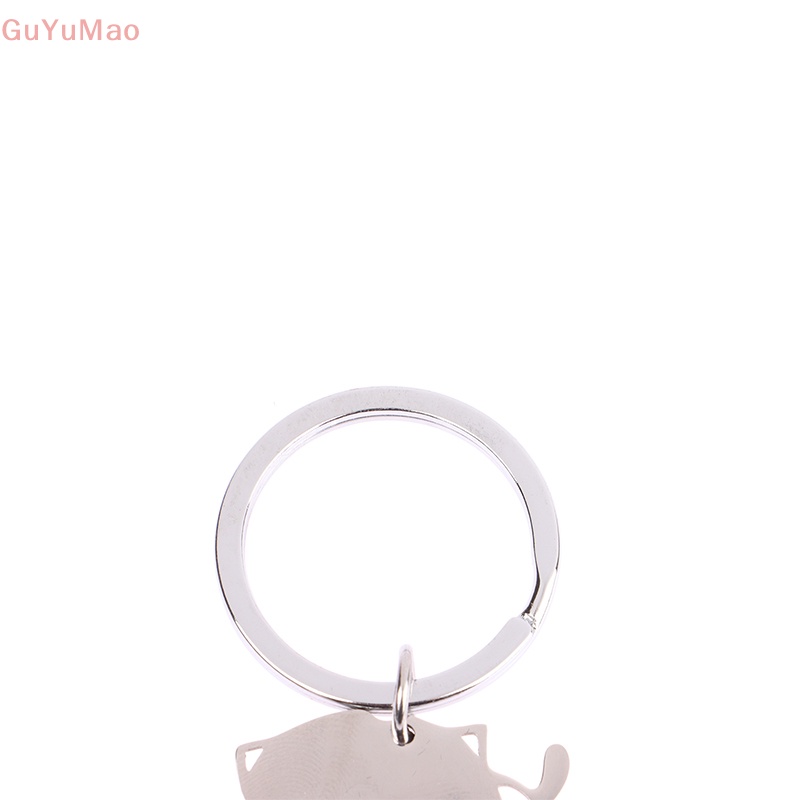 Móc Khóa Inox Hình Mèo Hoạt Hình Dễ Thương Trang Trí Túi Xách PRTA