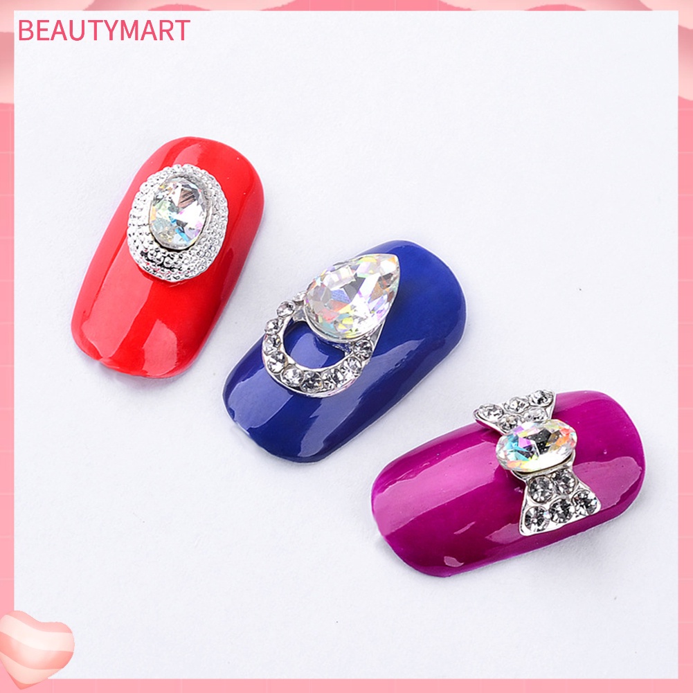 1 Hộp Đá Kim Cương Giả 3D Nhiều Màu Tự Trang Trí Móng Tay Cho Nữ