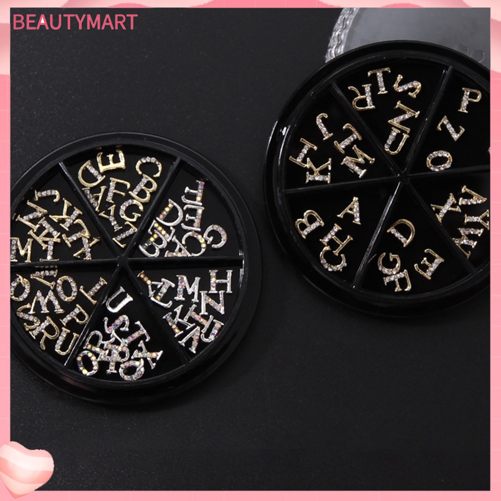 Set 26 Đinh Tán Chữ Tiếng Anh Đính Đá Trang Trí Móng Tay Chống Mài Mòn Dễ Dàng Tẩy Rửa Cho Salon