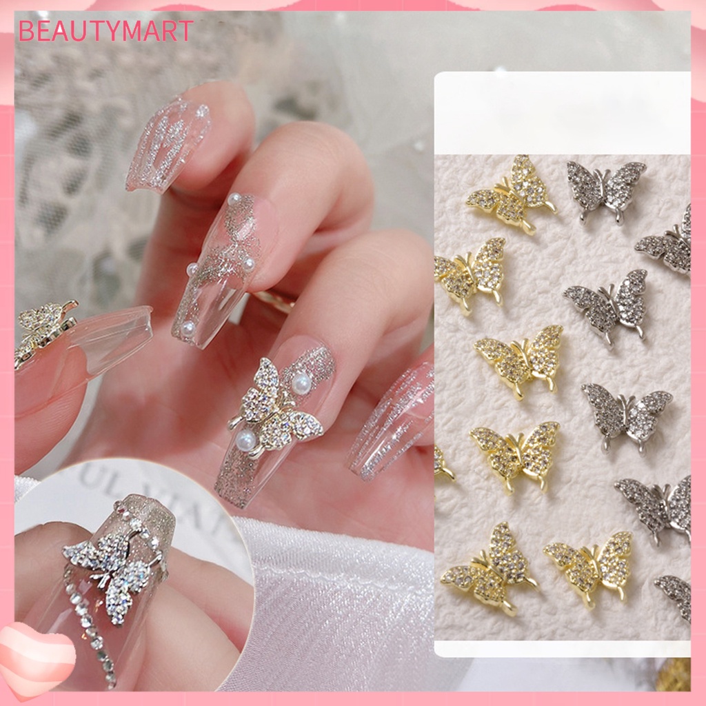 Phụ Kiện Trang Trí Móng Tay Chống Rơi Hình Bướm Sang Trọng DIY