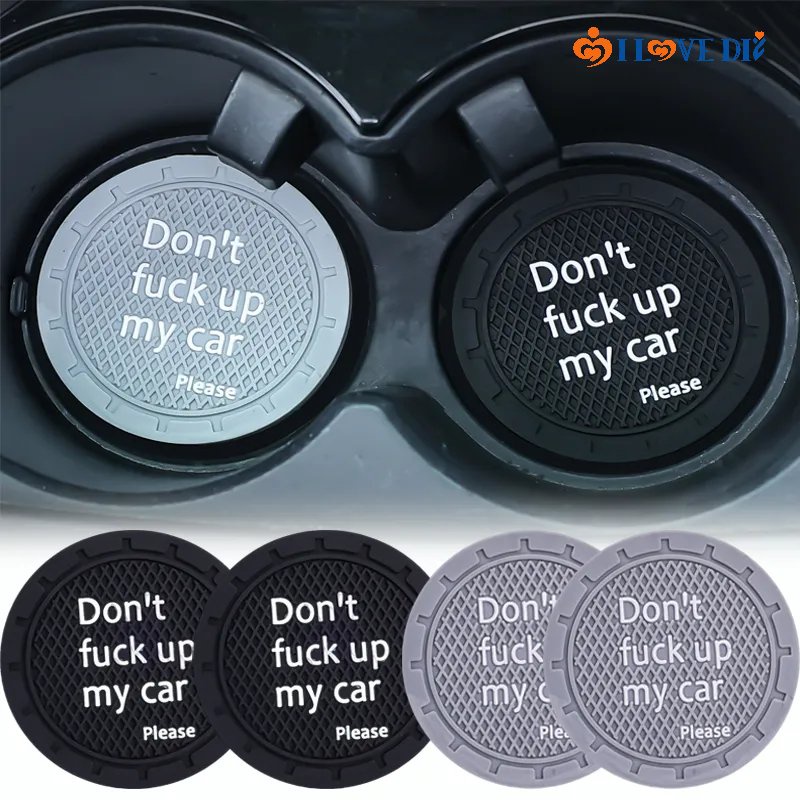 1 Giá Đỡ Cốc Nước Bằng PVC Chống Trượt In Chữ Đơn Giản